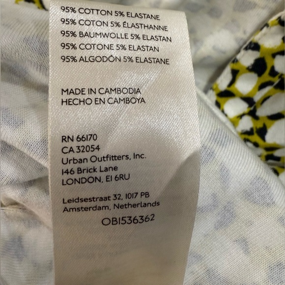 Maeve by Anthropologie Ruched Button-Front Shirt Yellow Abstract Print Small - Picture 5 of 11